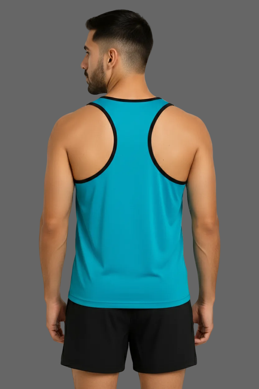 CAMISETA OLIMPICA LOBO AZUL HOMBRE CELESTE CON BIES NEGRO