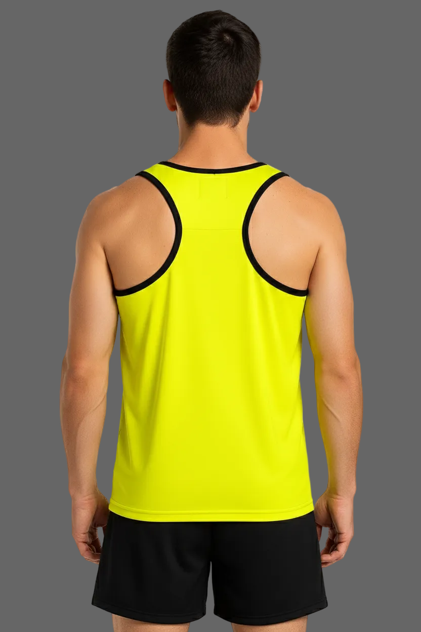 CAMISETA OLIMPICA LOBO AZUL HOMBRE AMARILLO FOSFO CON BIES NEGRO