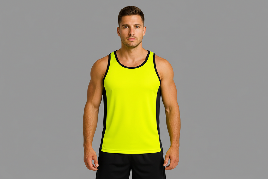 CAMISETA OLIMPICA LOBO AZUL HOMBRE AMARILLO FOSFO CON NEGRO