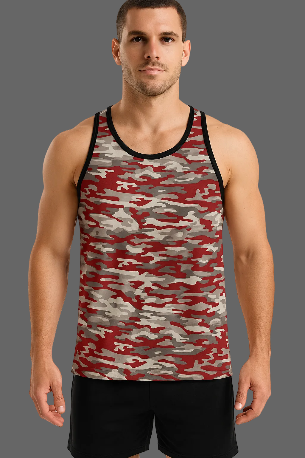 CAMISETA OLIMPICA LOBO AZUL HOMBRE ROJO MILITAR CON BIES NEGRO