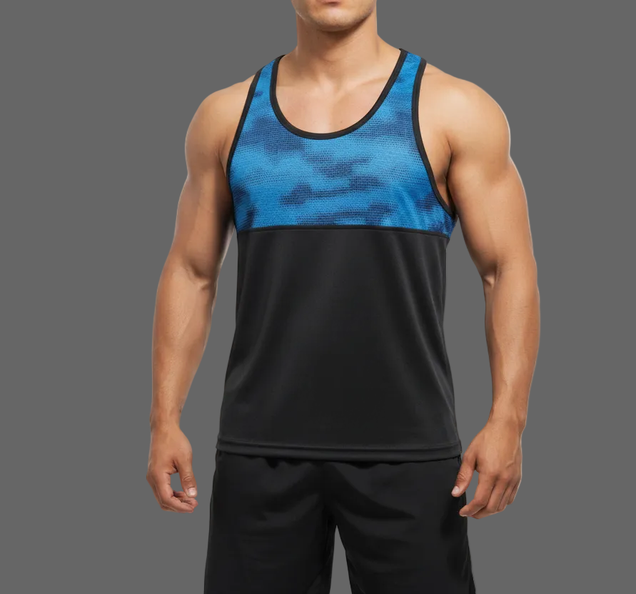 CAMISETA OLIMPICA AZUL CON NEGRO LOBO ZUL HOMBRE